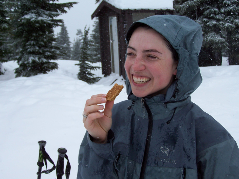 Claire enjoying some food