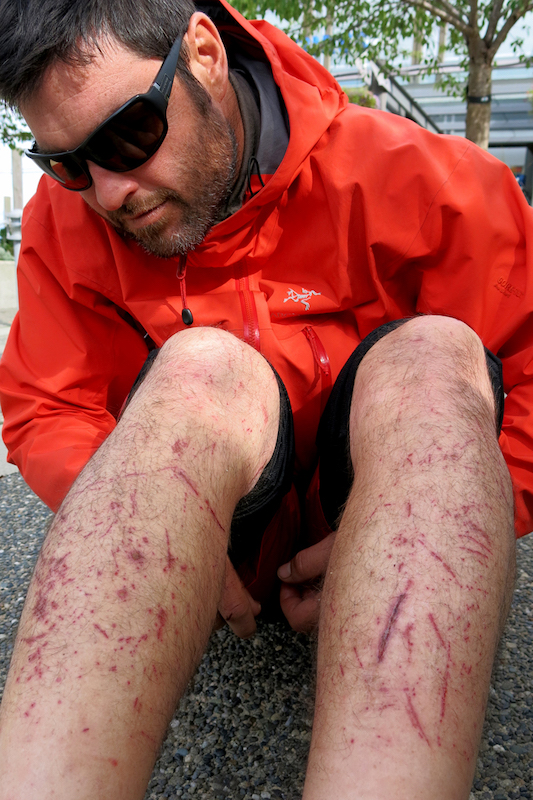 alpine to ocean SUP leg scratches JIMMY MARTINELLO PHOTO