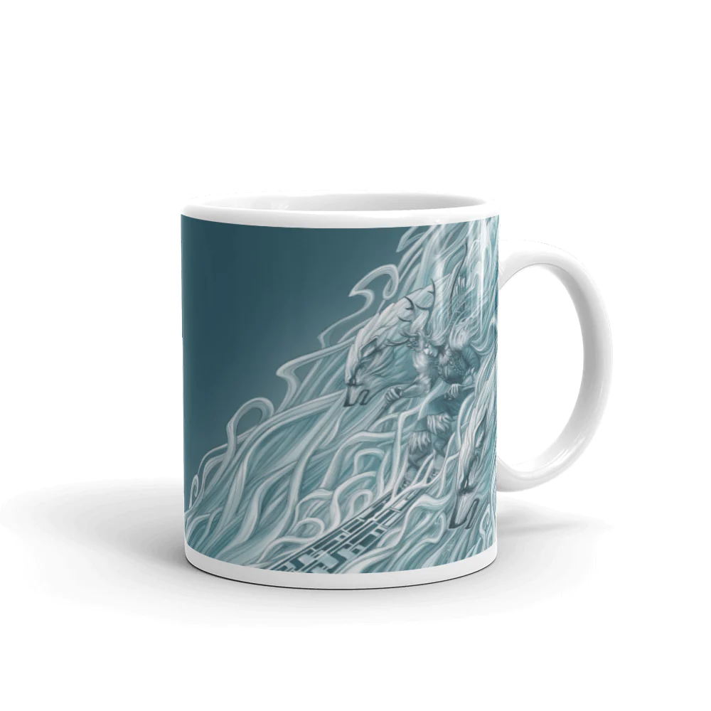 ML Skadi white glossy mug 11oz handle on right