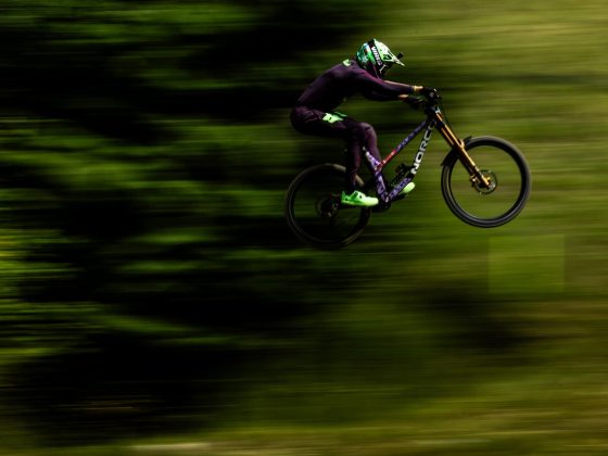 Norco World Cup Downhill mountain bike riders.