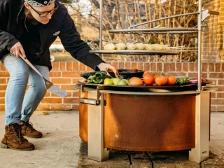 Breeo X Series firepit cooking