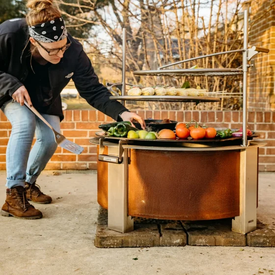 Breeo X Series firepit cooking