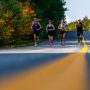 people running on a highway in Ontario