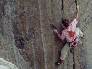 A climber on a wall
