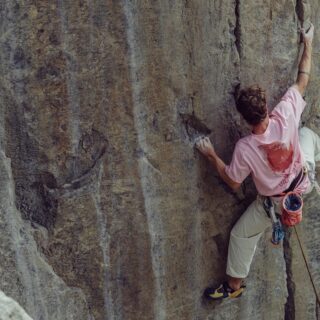 A climber on a wall