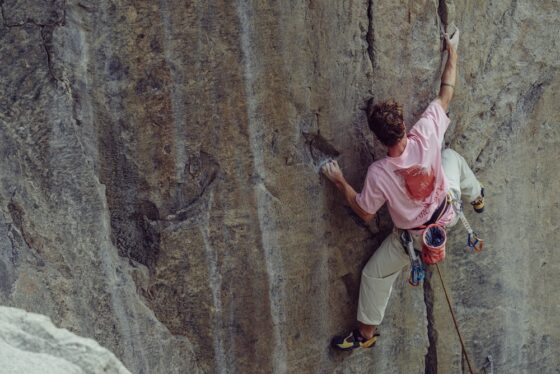 A climber on a wall