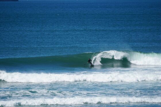 surfing off the coast of Portugal