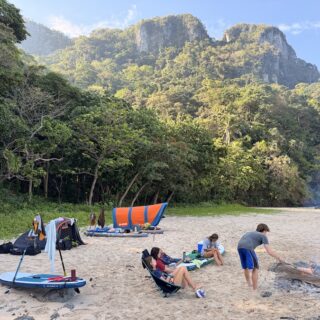 camping on a beach in Palawan