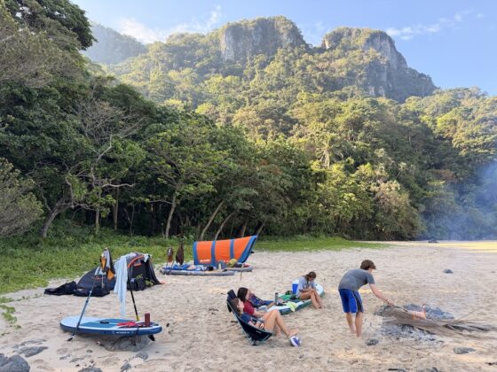 camping on a beach in Palawan